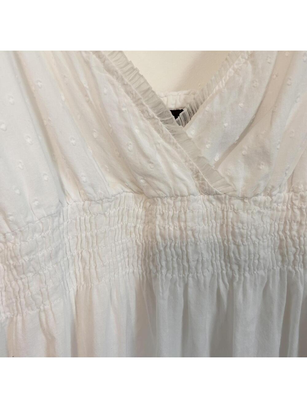 Speed Control White Lace Trim Floral Tiered Spaghetti Strap Mini Dress Womens 2X - Picture 4 of 7